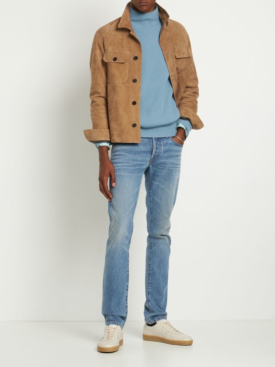 Tom Ford: Lightweight  suede outershirt - Beige - men_1 | Luisa Via Roma