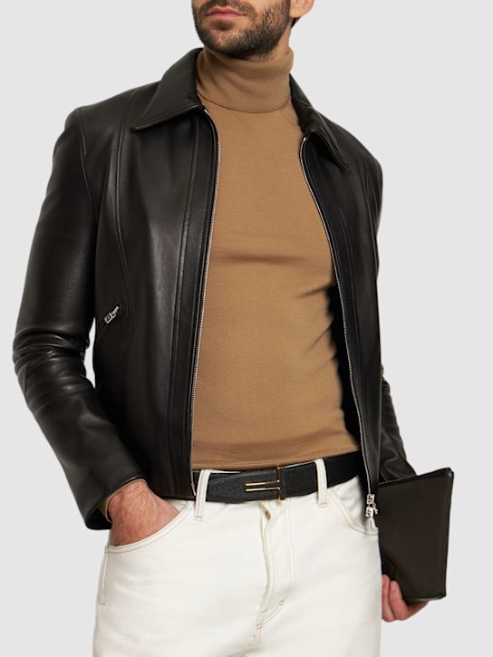 Tom Ford: Leather T belt - men_1 | Luisa Via Roma