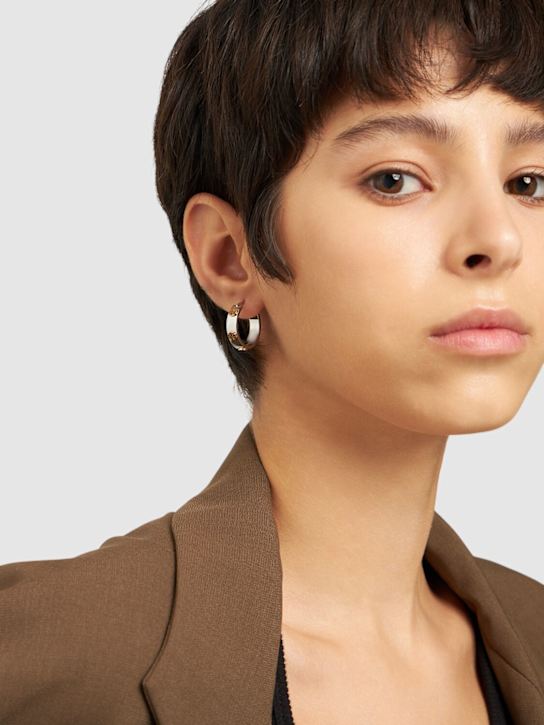 Tory Burch: Miller stud bicolor hoop earrings - women_1 | Luisa Via Roma