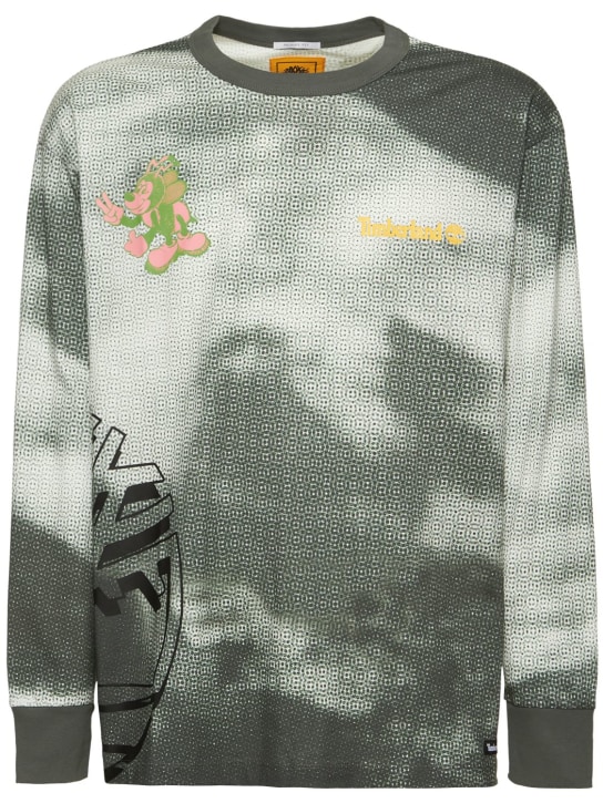Bee Line X Timberland: Camiseta de algodón con manga larga - men_0 | Luisa Via Roma