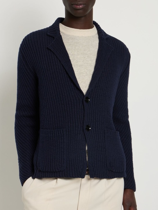 Brioni: Cotton knit blazer - men_1 | Luisa Via Roma