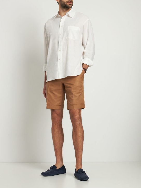 Brioni: Lerici cotton gabardine Bermuda shorts - men_1 | Luisa Via Roma