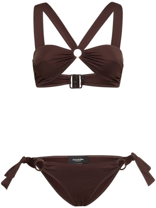 Alex Rivière Studio: Set bikini a fascia Bardott - Marrone - women_0 | Luisa Via Roma
