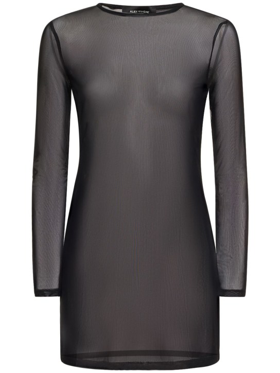 Alex Rivière Studio: Stretch mesh mini dress - Black - women_0 | Luisa Via Roma