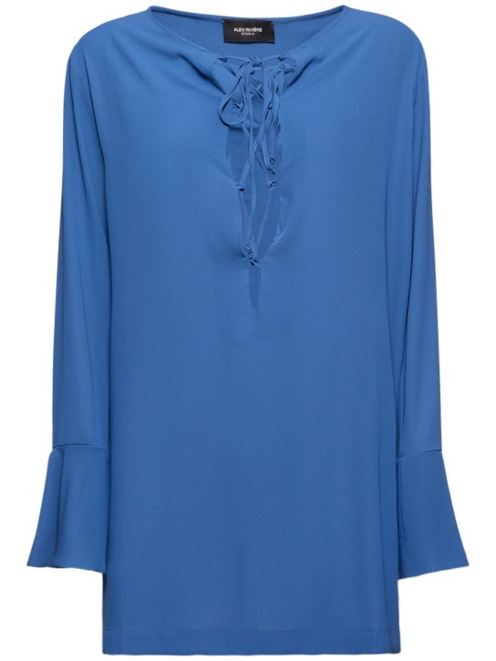 Alex Rivière Studio: Vestido corto con cordones - Azul - women_0 | Luisa Via Roma