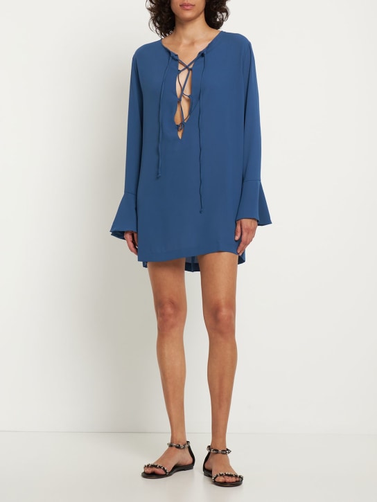 Alex Rivière Studio: Vestido corto con cordones - Azul - women_1 | Luisa Via Roma