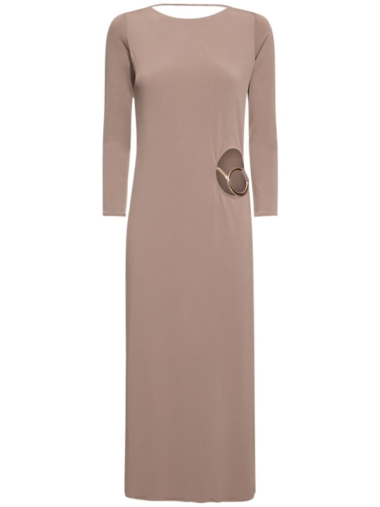 Alex Rivière Studio: Vestido largo de jersey stretch - Beige - women_0 | Luisa Via Roma