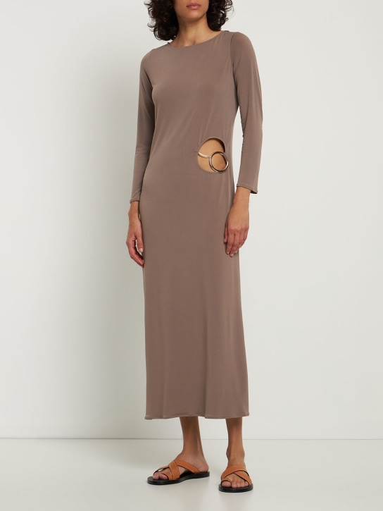 Alex Rivière Studio: Vestido largo de jersey stretch - Beige - women_1 | Luisa Via Roma