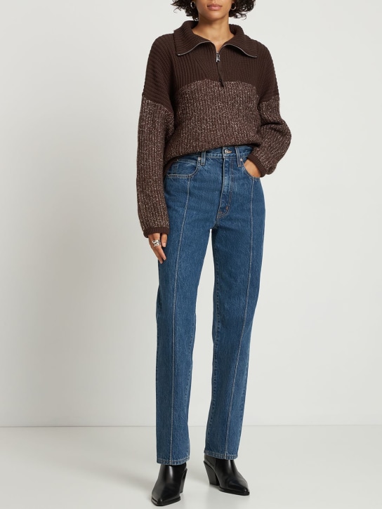 Slvrlake: London pintuck straight jeans - Blue - women_1 | Luisa Via Roma