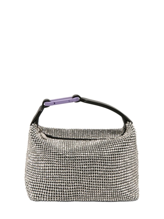 EÉRA: Moon leather & crystal top handle bag - Silver - women_0 | Luisa Via Roma
