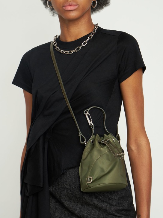 EÉRA: Small Rocket nylon bucket bag - Army Green - women_1 | Luisa Via Roma