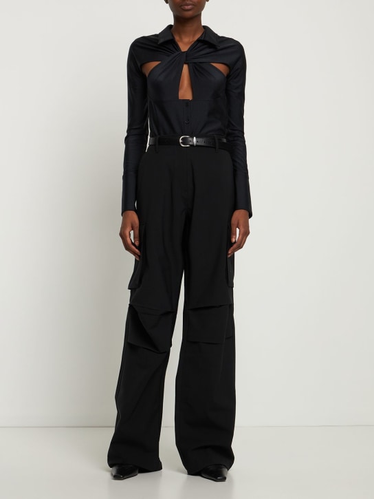 Coperni: Cut-out shirt - Black - women_1 | Luisa Via Roma