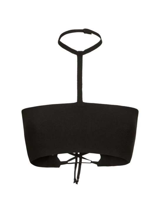 Andreadamo: Top in maglia stretch - Nero - women_0 | Luisa Via Roma