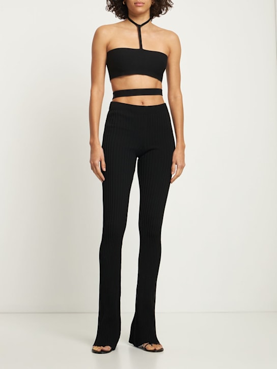 Andreadamo: Top in maglia stretch - Nero - women_1 | Luisa Via Roma