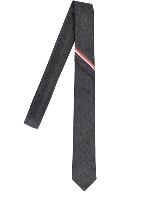 Thom Browne: Selvedge stripe classic tie - men_0 | Luisa Via Roma