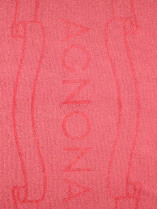 Agnona: Cotton beach towel - Pink - women_1 | Luisa Via Roma