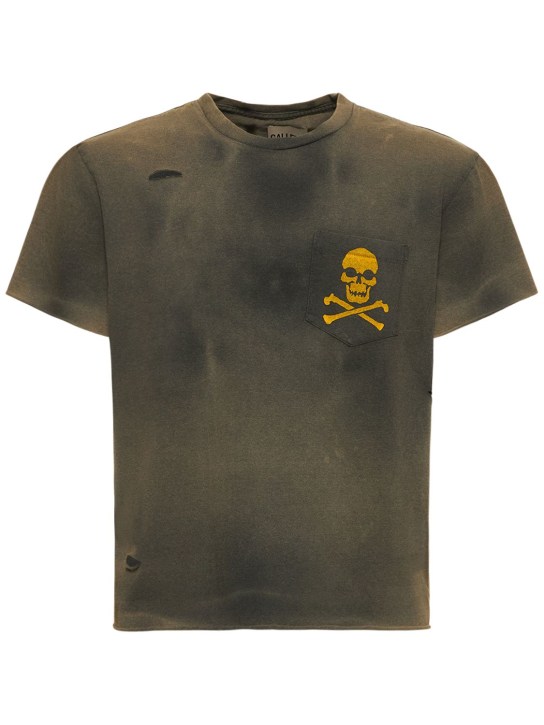 Gallery Dept.: Zip logo print washed cotton t-shirt - men_1 | Luisa Via Roma