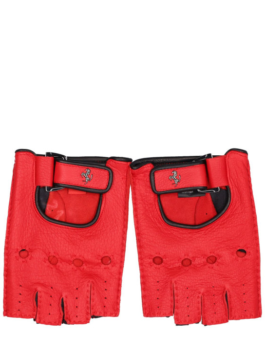 Ferrari: Fingerless leather gloves - men_0 | Luisa Via Roma