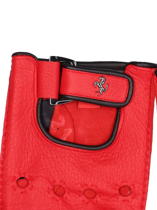 Ferrari: Fingerless leather gloves - men_1 | Luisa Via Roma