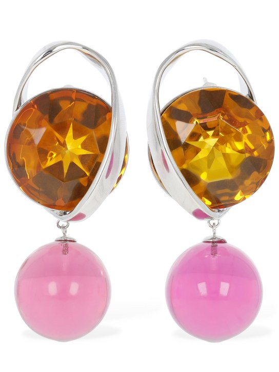 Dries Van Noten: Crystal & ball drop earrings - women_0 | Luisa Via Roma