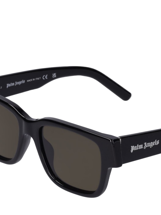 Palm Angels: Newport squared acetate sunglasses - Black/Grey - men_1 | Luisa Via Roma