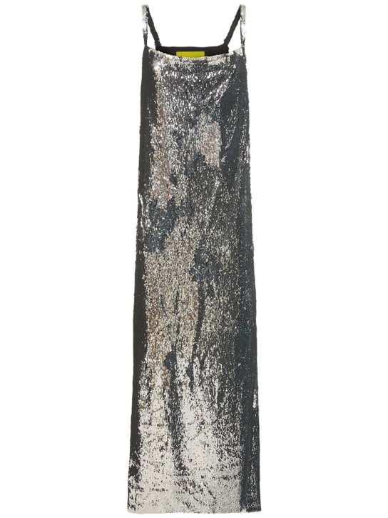 Marques'Almeida: Sequined midi dress - Silver - women_0 | Luisa Via Roma