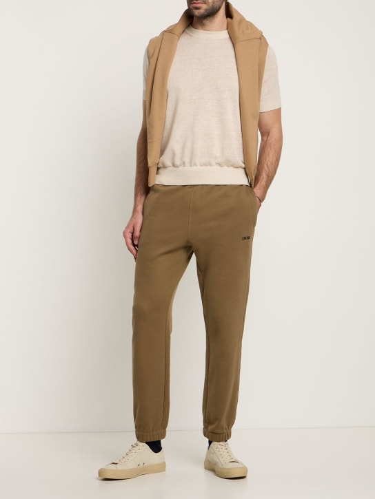Zegna: Cotton sweatpants - Brown - men_1 | Luisa Via Roma