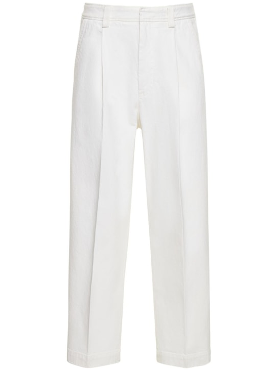 Zegna: Pantalones de denim de algodón - Blanco - men_0 | Luisa Via Roma