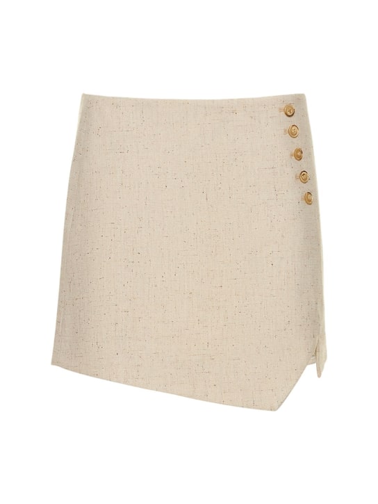The Garment: Taranto buttoned viscose mini skirt - Bej - women_0 | Luisa Via Roma