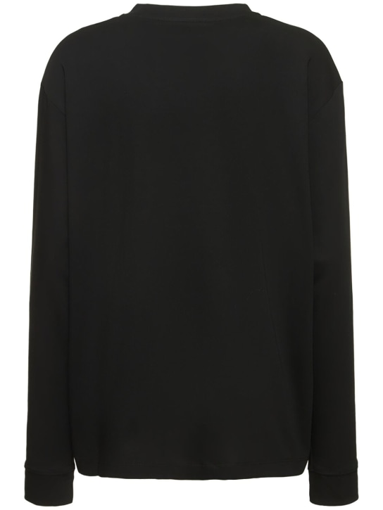 The Row: Ciles long sleeve cotton jersey t-shirt - Black - women_1 | Luisa Via Roma