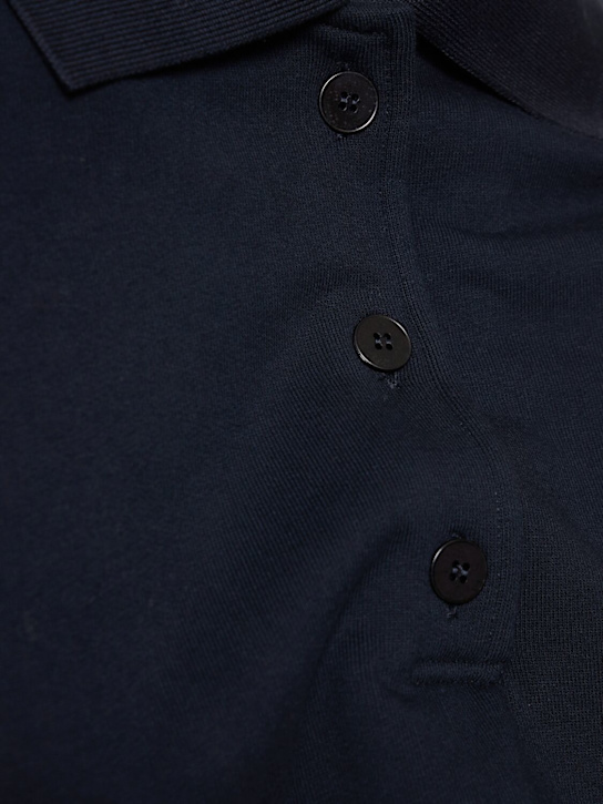 The Row: Corzas cotton jersey polo sweatshirt - Navy - women_3 | Luisa Via Roma