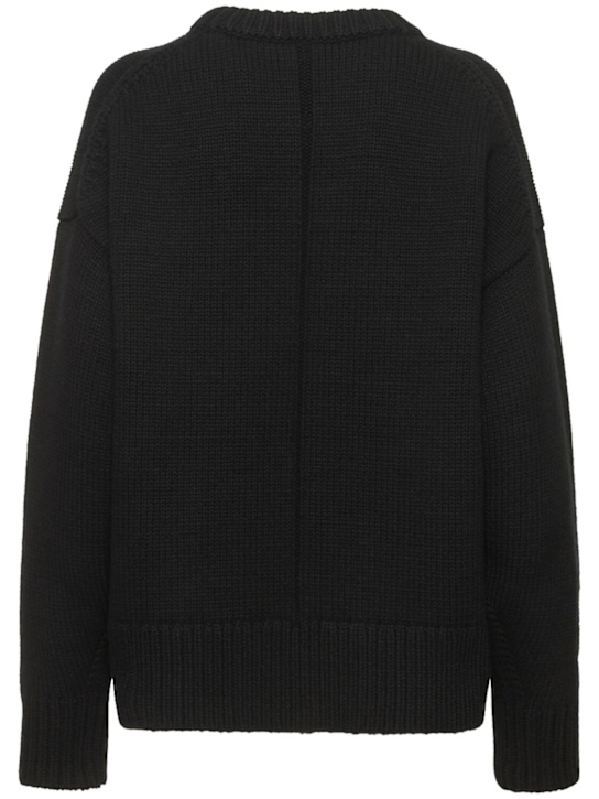 The Row: Ophelia wool & cashmere knit sweater - Black - women_4 | Luisa Via Roma