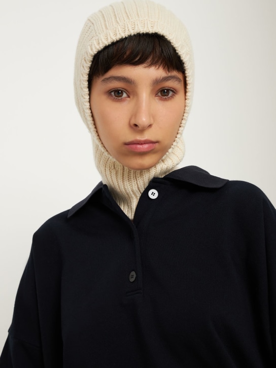 The Row: Everest rib cashmere knit balaclava - women_1 | Luisa Via Roma