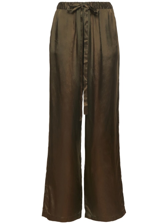 ASPESI: Viscose satin washed straight pants - women_0 | Luisa Via Roma