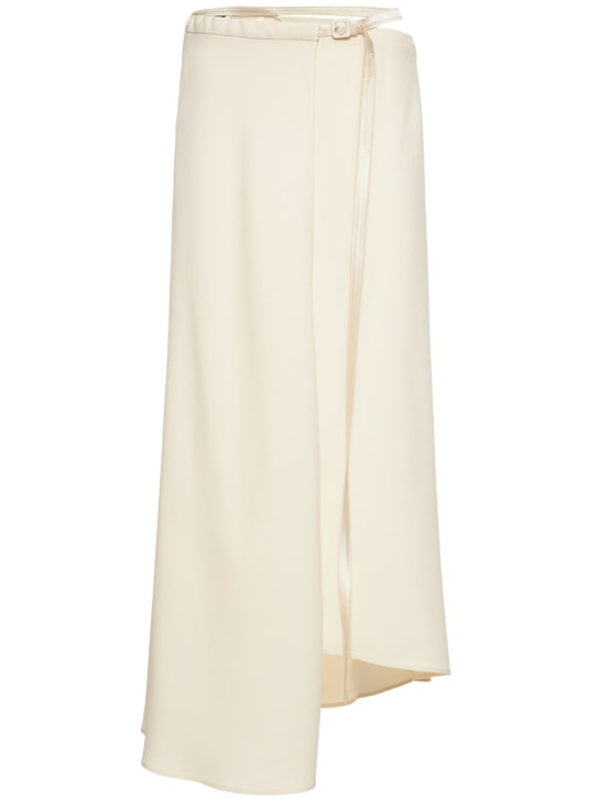 ASPESI: Jupe midi asymétrique en satin envers - Natural - women_0 | Luisa Via Roma