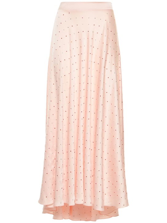 Rabanne: Satin strass embellished midi skirt - women_0 | Luisa Via Roma