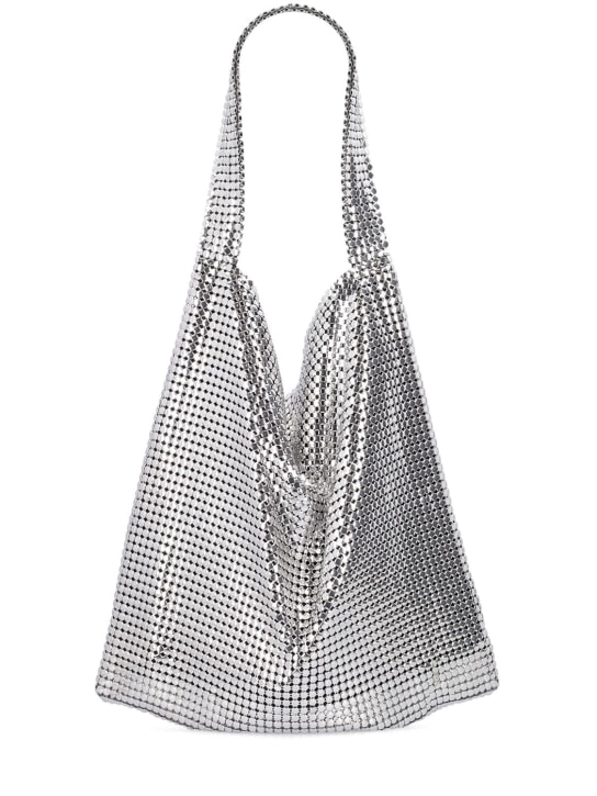 Rabanne: Medium Pixel mesh shoulder bag - Gümüş - women_0 | Luisa Via Roma