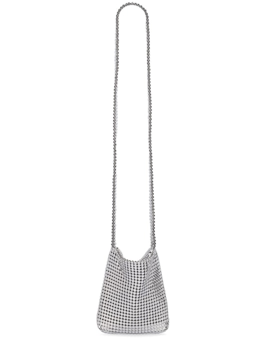 Rabanne: Mini Pixel mesh shoulder bag - Silver - women_0 | Luisa Via Roma