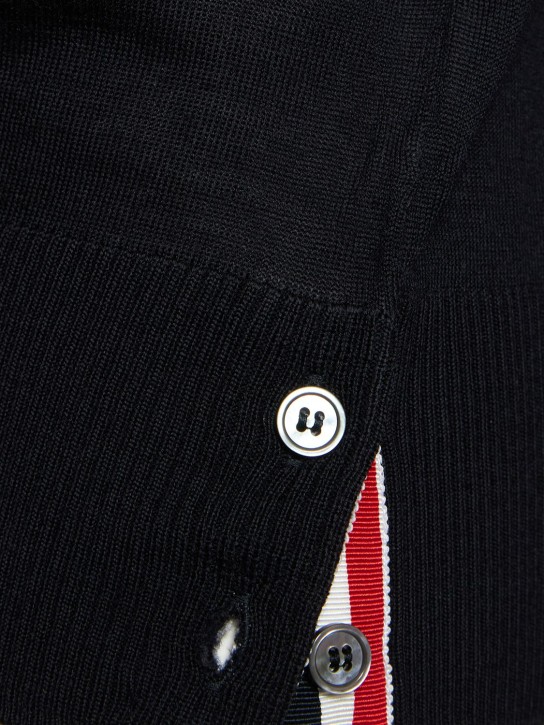 Thom Browne: 羊毛圆领毛衣 - 海军蓝 - men_3 | Luisa Via Roma