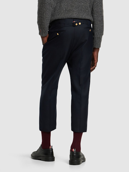 Thom Browne: Wool straight pants - men_2 | Luisa Via Roma