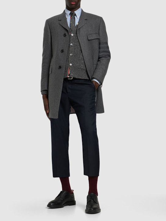 Thom Browne: Wool straight pants - men_1 | Luisa Via Roma