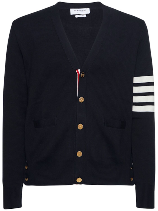 Thom Browne: Milano stitch cotton cardigan - men_0 | Luisa Via Roma