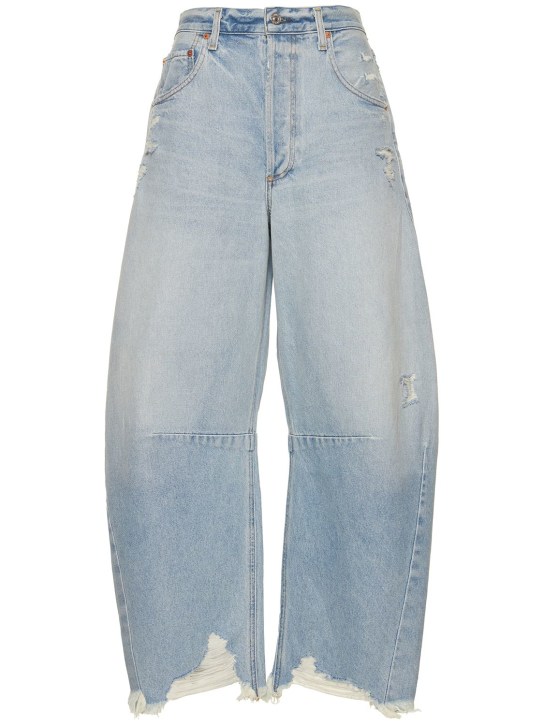 CITIZENS OF HUMANITY: Jeans Horseshoe de denim de algodón - Azul Claro - women_0 | Luisa Via Roma