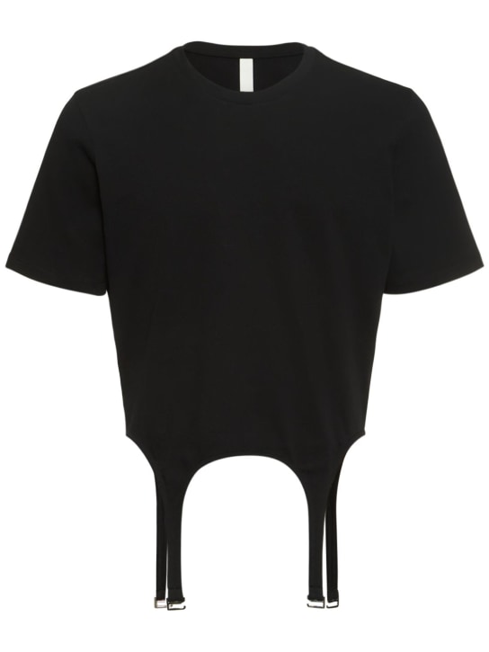 Dion Lee: Garter cotton t-shirt - Black - men_0 | Luisa Via Roma