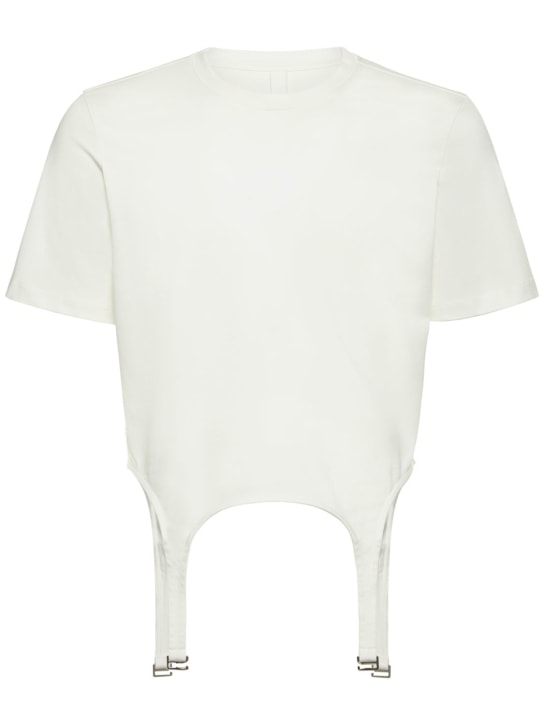 Dion Lee: Garter cotton t-shirt - Ivory - men_0 | Luisa Via Roma