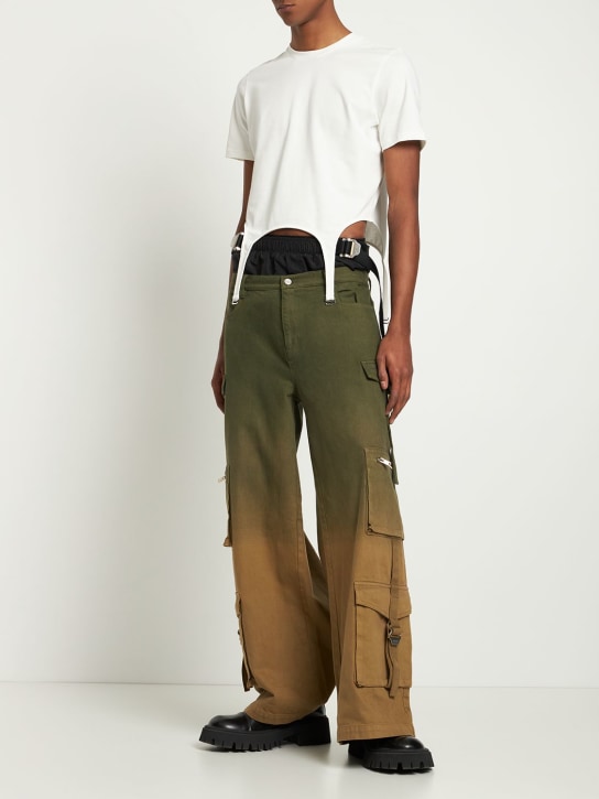 Dion Lee: Garter cotton t-shirt - Ivory - men_1 | Luisa Via Roma