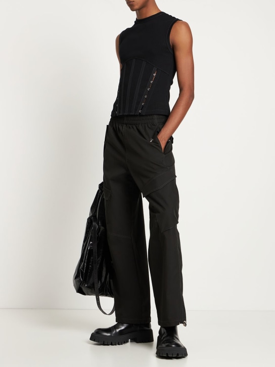 Dion Lee: 棉&尼龙工装裤 - 黑色 - men_1 | Luisa Via Roma
