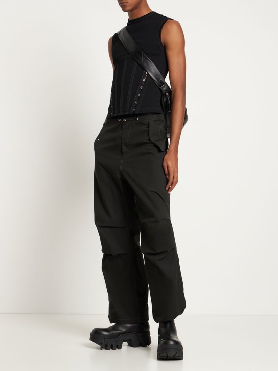 Dion Lee: Organic cotton parachute pants - Black - men_1 | Luisa Via Roma