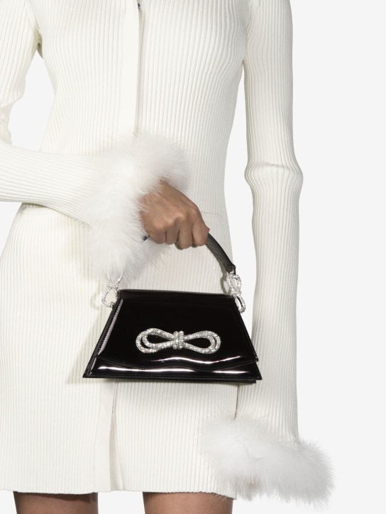 Mach & Mach: Medium Samantha patent leather handbag - Black - women_1 | Luisa Via Roma