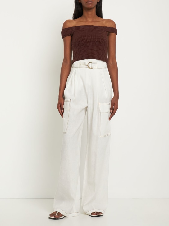 Wandler: Polly 오가닉 코튼 크로셰 탑 - Mountain Brown - women_1 | Luisa Via Roma